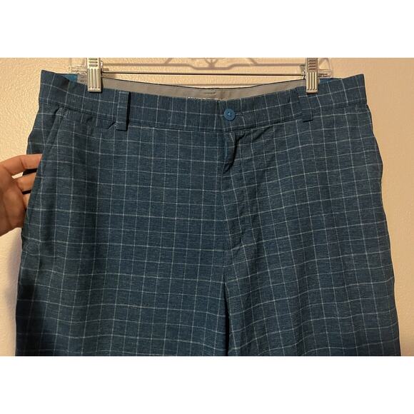 Nike Golf Mens Tour Performance Dri Fit Blue Plaid Shorts Size 34 Golf Preppy - Picture 2 of 11